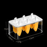 Summer Ice Cream Popsicle Molds - 6 Cube Silicone Ice Pop Maker Tray