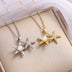 Full Rhinestone Zircon Sea Summer Star Pearl Pendant Titanium Steel Clavicle Chain - Minihomy