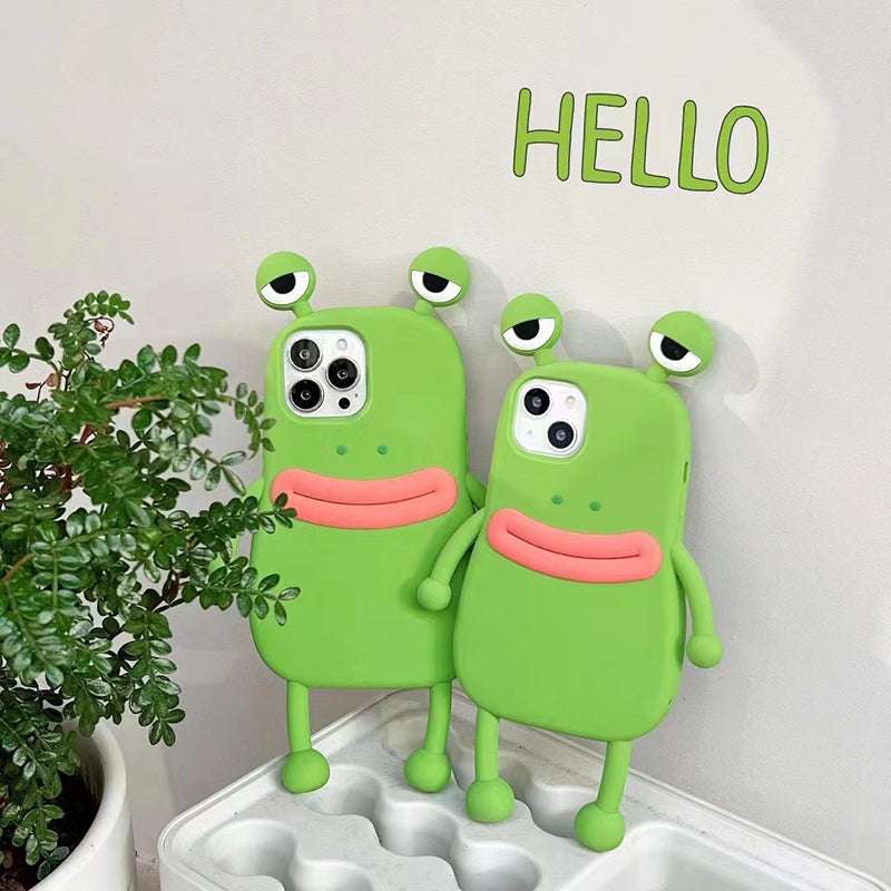 Funny Silicone 3D Frog Phone Case Cartoon Cute Shockproof Bumper Cover - Minihomy