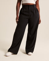 High Waist Straight Trousers With Pockets Wide Leg Casual Suit Pants For Women - Minihomy