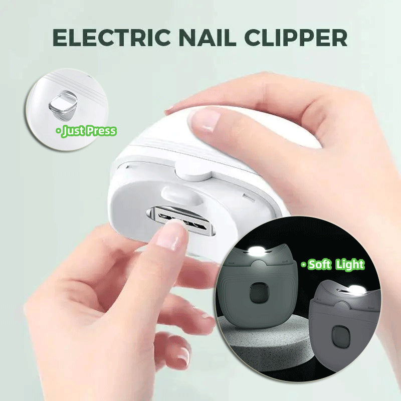 Electric Nail Clippers Rechargeable - Mini Trimmer for Kids & Adults, Automatic Nail Cutter with Light - Minihomy