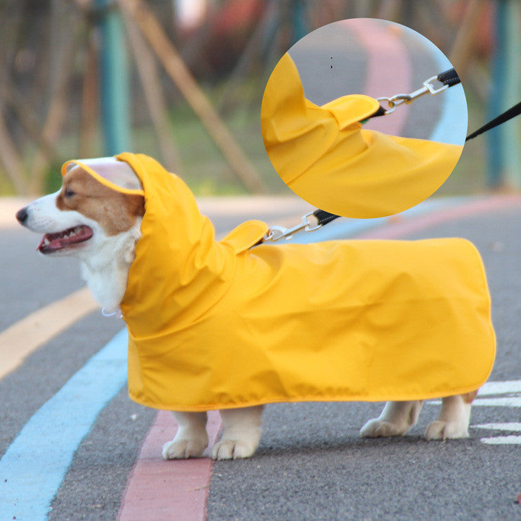 Dog Raincoat with Transparent Brim & Bellyband - Waterproof Pet Poncho - Minihomy