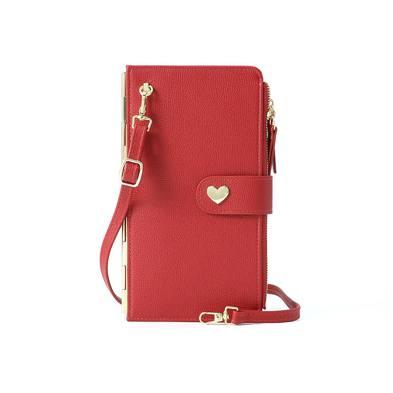 Mobile Phone Bags With Transparent Touch Screen Love Buckle Long Wallet Women Multifunctional Crossbody Shoulder Bag - Minihomy