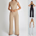 Fashion Elegant Long Sleeveless Jumpsuit Summer V-neck Casual Wide Leg Long Overalls Clothing For Women - Minihomy