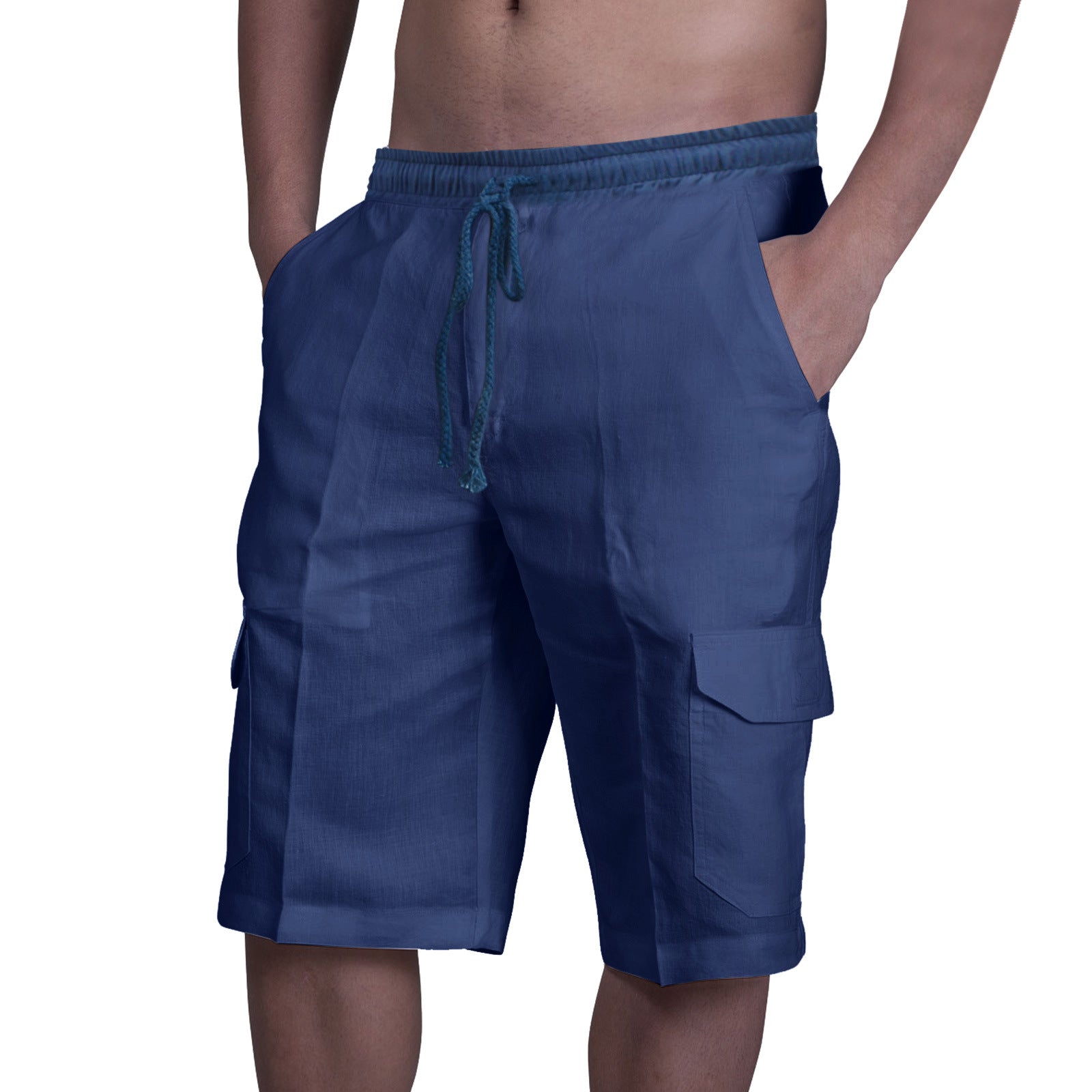 Multi Pocket Tie Men's Beach Cargo Pants - Minihomy