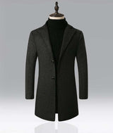 Men's Snowflake Trench Coat Mid-length Woolen Coat - Minihomy