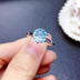 Natural Fireworks Cutter Sky Blue Topaz Ring - Minihomy