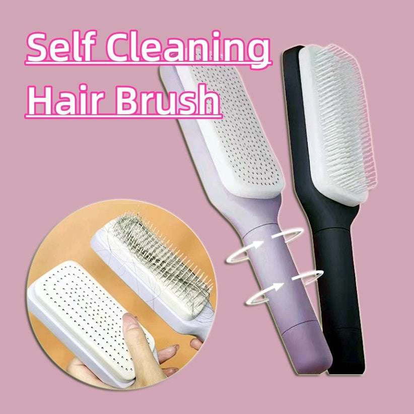 4 In 1 Self Cleaning Hair Brush New Self-Cleaning Anti-Static Massage Comb Scalable Rotate Lifting Self Cleaning Hairbrush - Minihomy