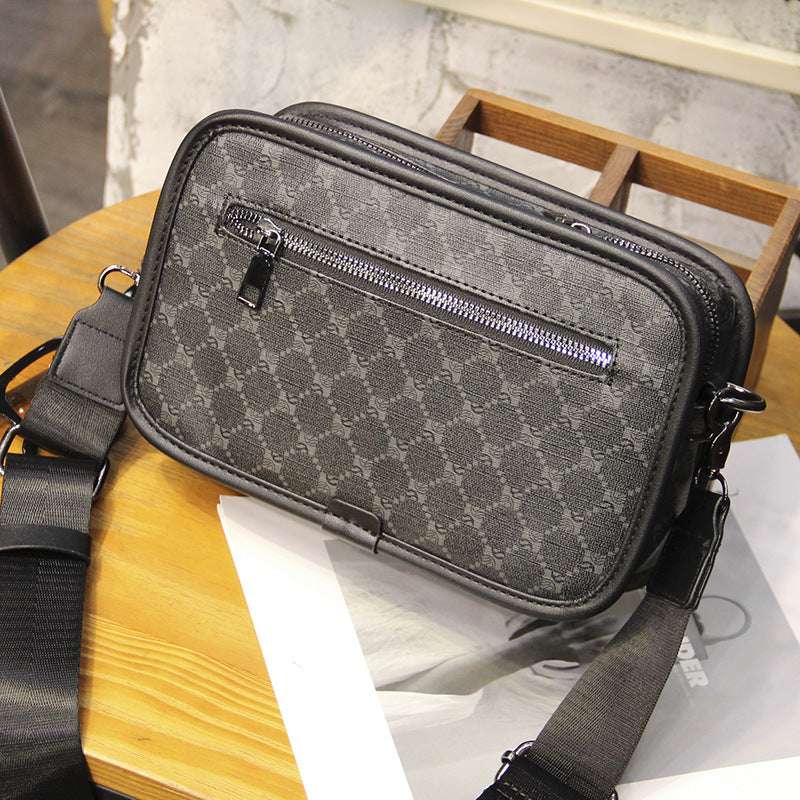 Plaid Fashion Shoulder Street Trendy Small Crossbody Bag Leisure Commute Small Square Men's Bag - Minihomy