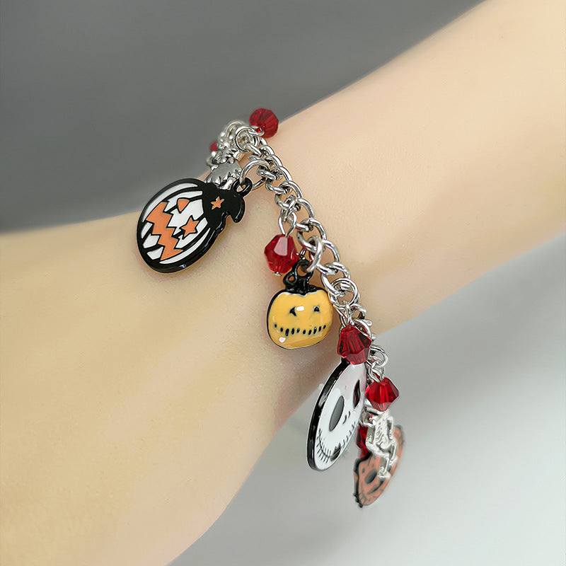 Halloween Bracelet With Pumpkin Skull Ghost Funny Jewelry - Minihomy