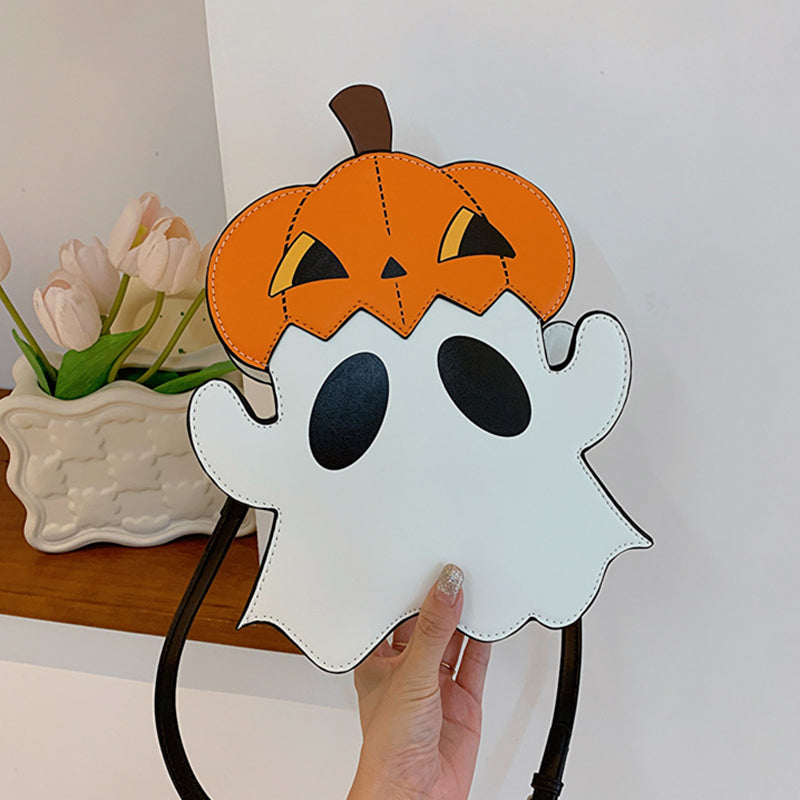 Halloween Shoulder Bags - Creative 3D Cartoon Pumpkin Ghost Design Cute Bags for Women - Minihomy