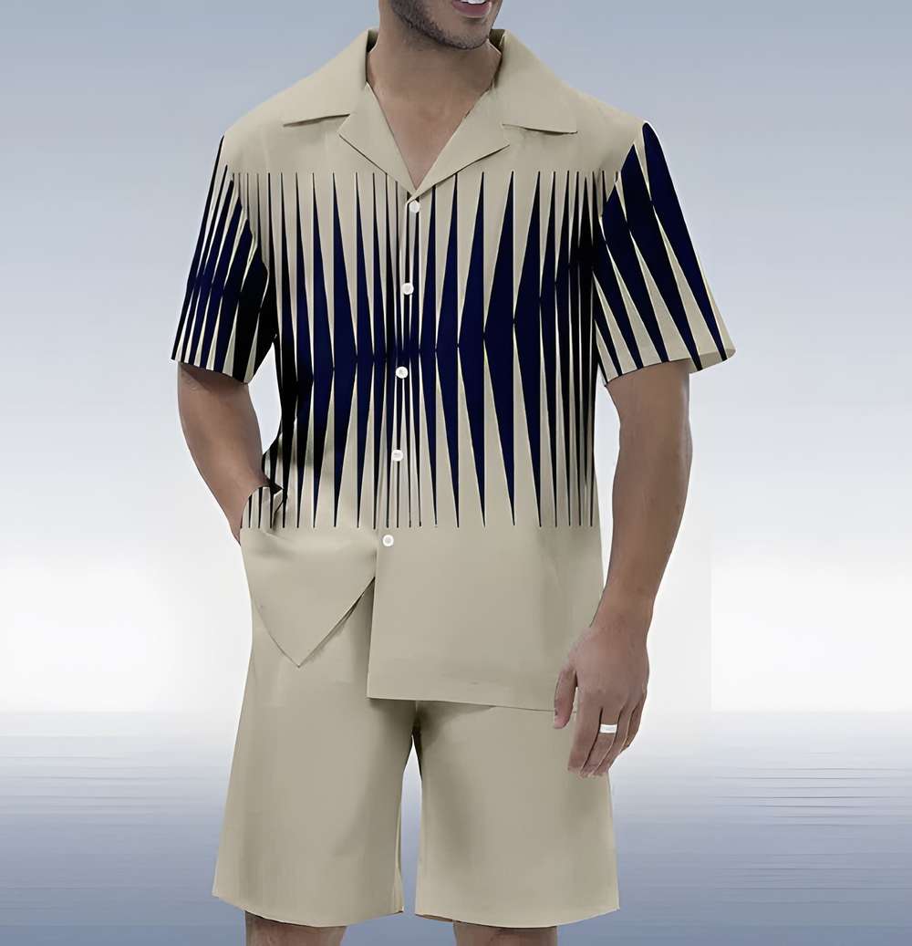 Loose Shirt Casual Men's Shorts Short Sleeve Suit - Hong Kong Style - Fashion-forward Men - Minihomy