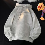 American Heavy Brushed Hoody High Street Letters Loose Ins - Minihomy