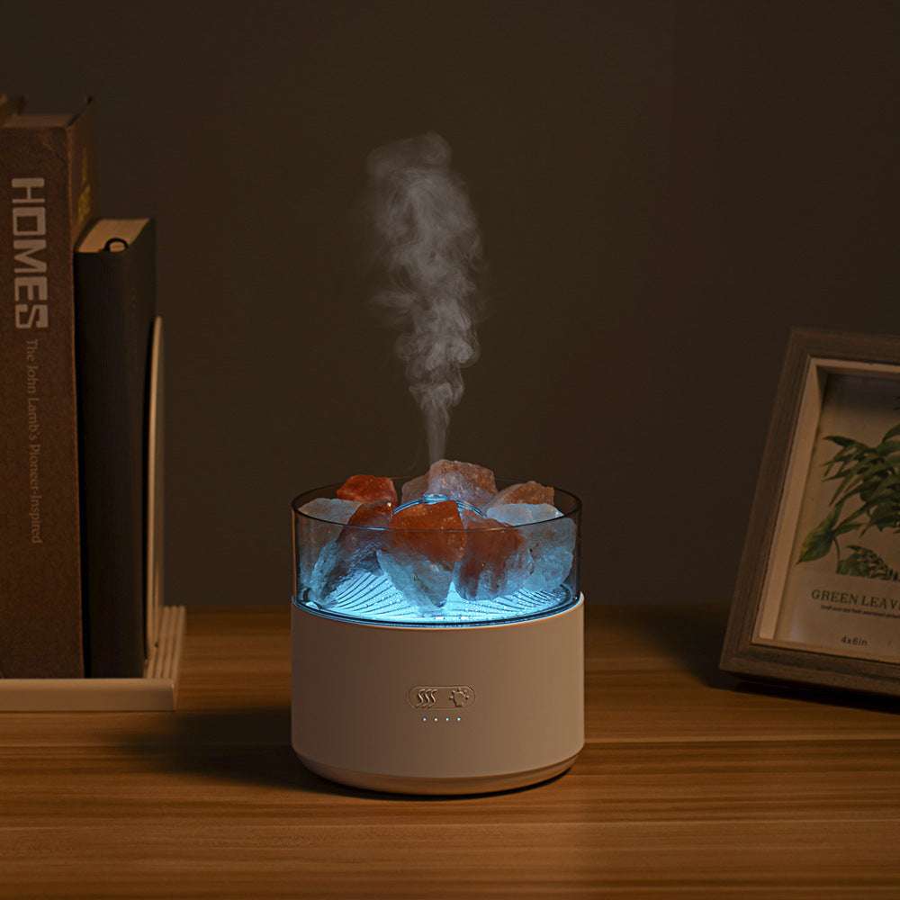 Cool-Mist Humidifier with Aroma Diffuser, Crystal Salt Lamp, and Ambient Light - Minihomy