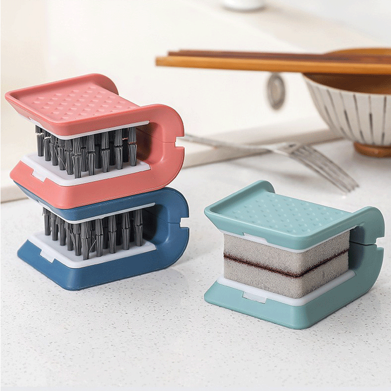 Kitchenware Foldable U Shaped Dinner Plate Cleaning Sponge Brush - Minihomy