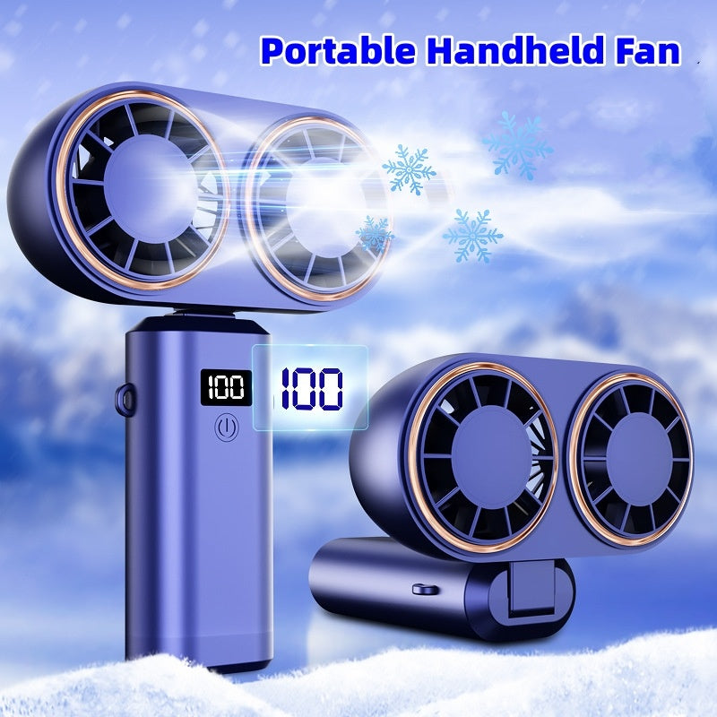 5 Speed USB Rechargeable Neck Fan | Portable Folding Mini Fan with Display - Minihomy