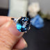 London Blue Topaz Ring Dark Blue Noble 925 Silver Inlaid - Minihomy