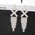 925 Silver Needle Ornaments Rhinestone Letter B Earrings Banquet Tassel Ear - Minihomy