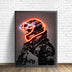 Neon Wall Art Poster Canvas Painting Vintage Helmet - Minihomy