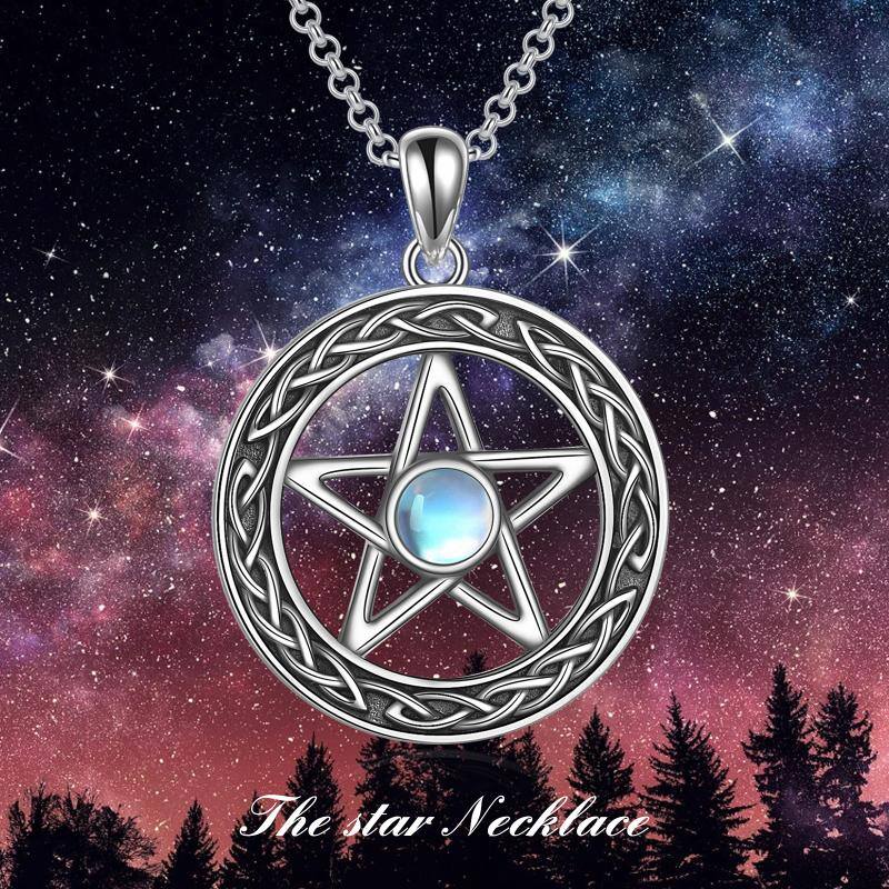 Pentagram Celtic Moonstone Necklace - Minihomy