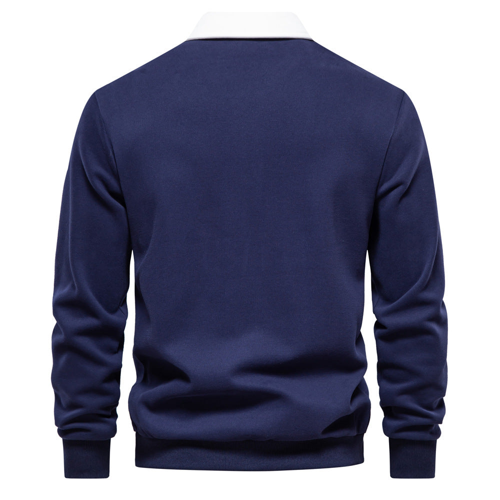 Men's Casual Versatile Long Sleeves Polo Collar Sweater - Minihomy