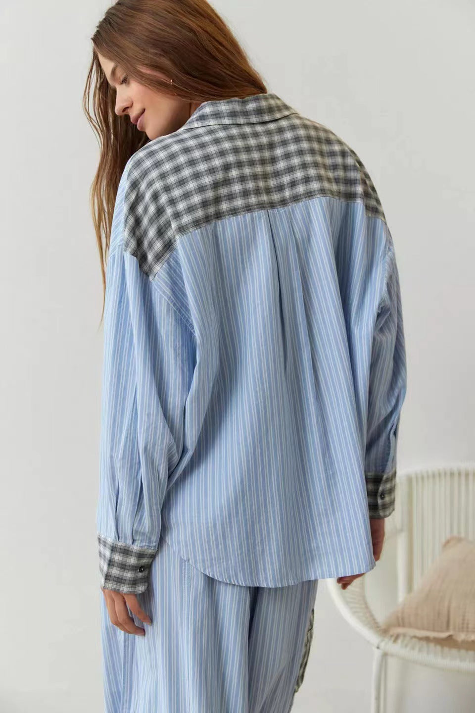 Autumn Women's Clothing Casual Homewear Plaid Shirt Outfit: Effortlessly Stylish and Comfortable - Minihomy