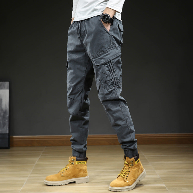 Men's Multi-pocket Ankle-tied Casual Working Pants - Minihomy