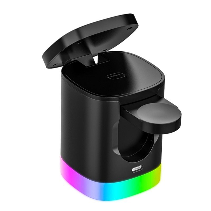 3-in-1 Magnetic Wireless Charger with RGB Light - iPhone, AirPods, iWatch