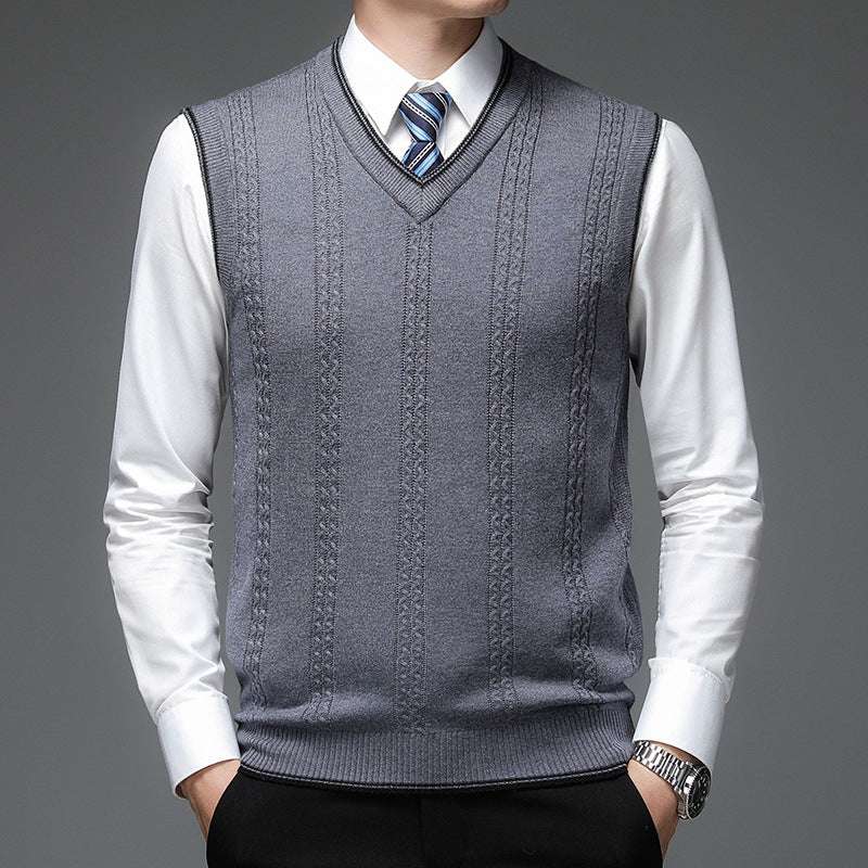 Casual Navy Solid Color Single-breasted Fitted Type Vest - Minihomy