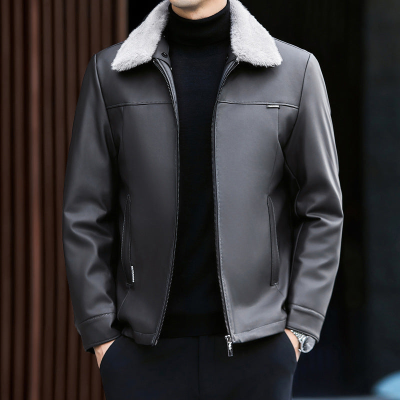 Men's Autumn And Winter Middle-aged Father Thickened Jacket - Minihomy