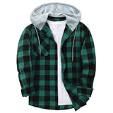 Hooded Plaid Shirt Men's Casual - Minihomy