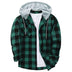 Hooded Plaid Shirt Men's Casual - Minihomy