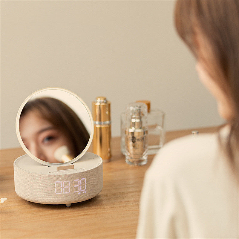 Mirror Wireless Charger Alarm Clock Bluetooth Speaker LED Night Light Smart Digital Clock Loudspeaker For Phone Charger - Minihomy