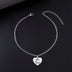 Peach Heart Pendant Anklet Silver Stainless Steel - Minihomy