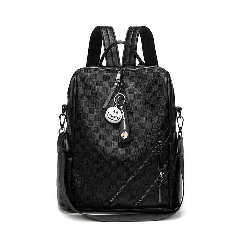 Checkerboard Backpack for Women: Casual Shoulder Bag, Travel & Shopping - Minihomy