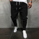 Men's Pants Solid Color Cropped Pants With Elastic Band - Minihomy