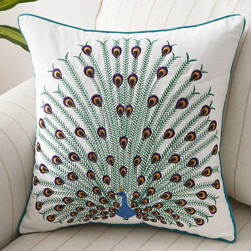 Bedroom bed peacock cushion pillow - Minihomy