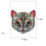 Flower Face Cat Irregular Wooden Puzzle - Nature-Themed Fun for All Ages - Minihomy