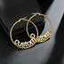 Custom Hoop Earrings Name Letter Stainless Steel Gold Color - Minihomy