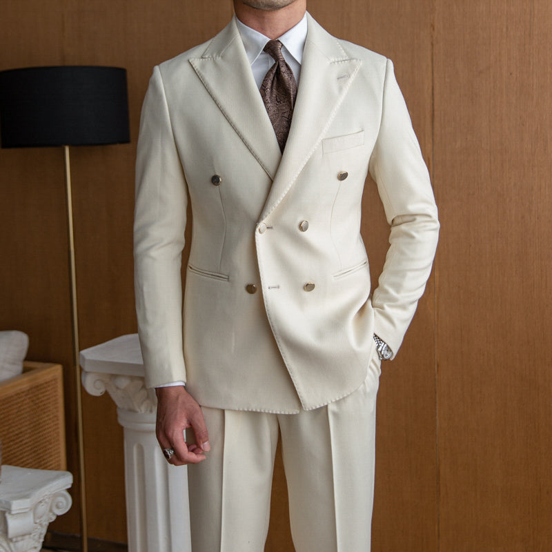 Men's Slim Double-Breasted Suit - Minihomy