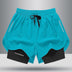 Men's Drawstring Sports Shorts Double Layer Quick Dry High Elasticity Activewear Pants - Minihomy