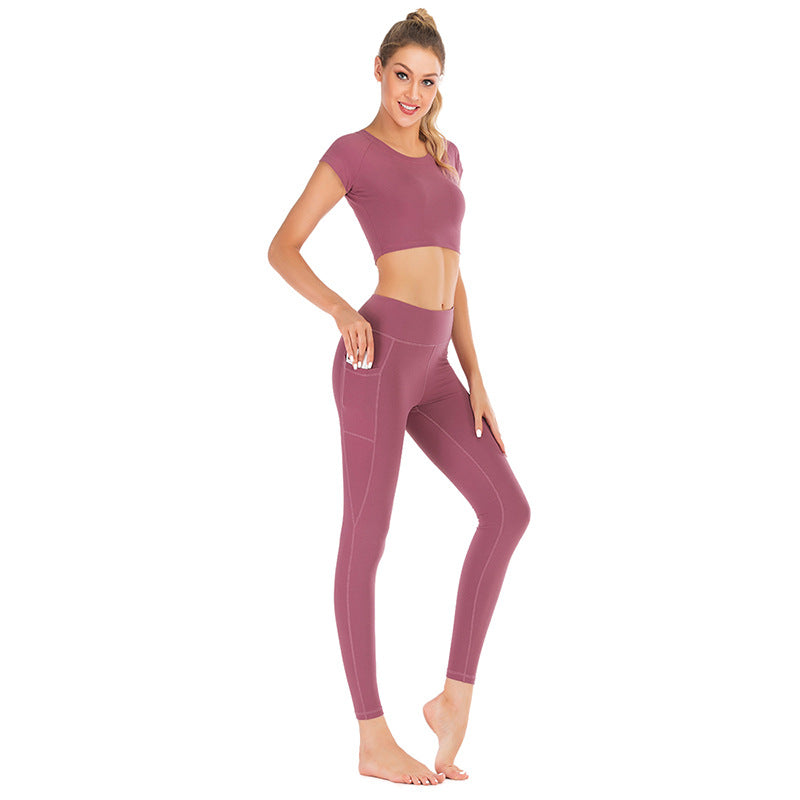 Pocket yoga clothes suit women - Minihomy