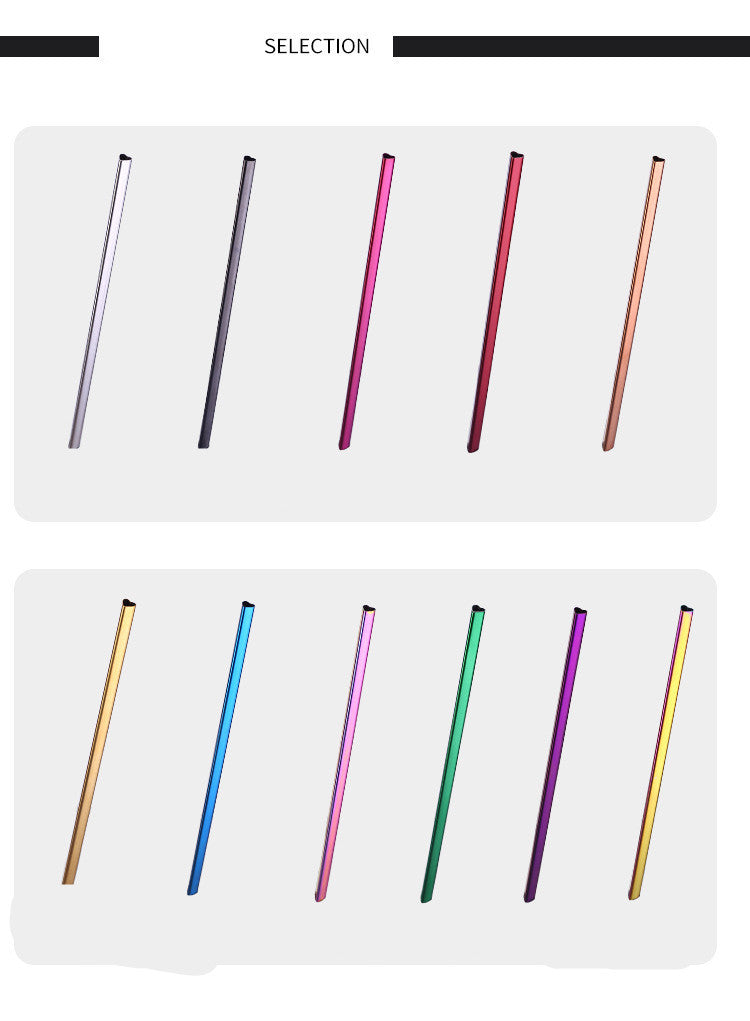 Drinking Straw Reusable Metal Straw Set Heart-shaped Bubble Tea Straws - Minihomy