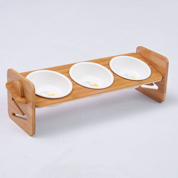 Bamboo Double Bowl Frame: Single or Double Serving Tray - Minihomy