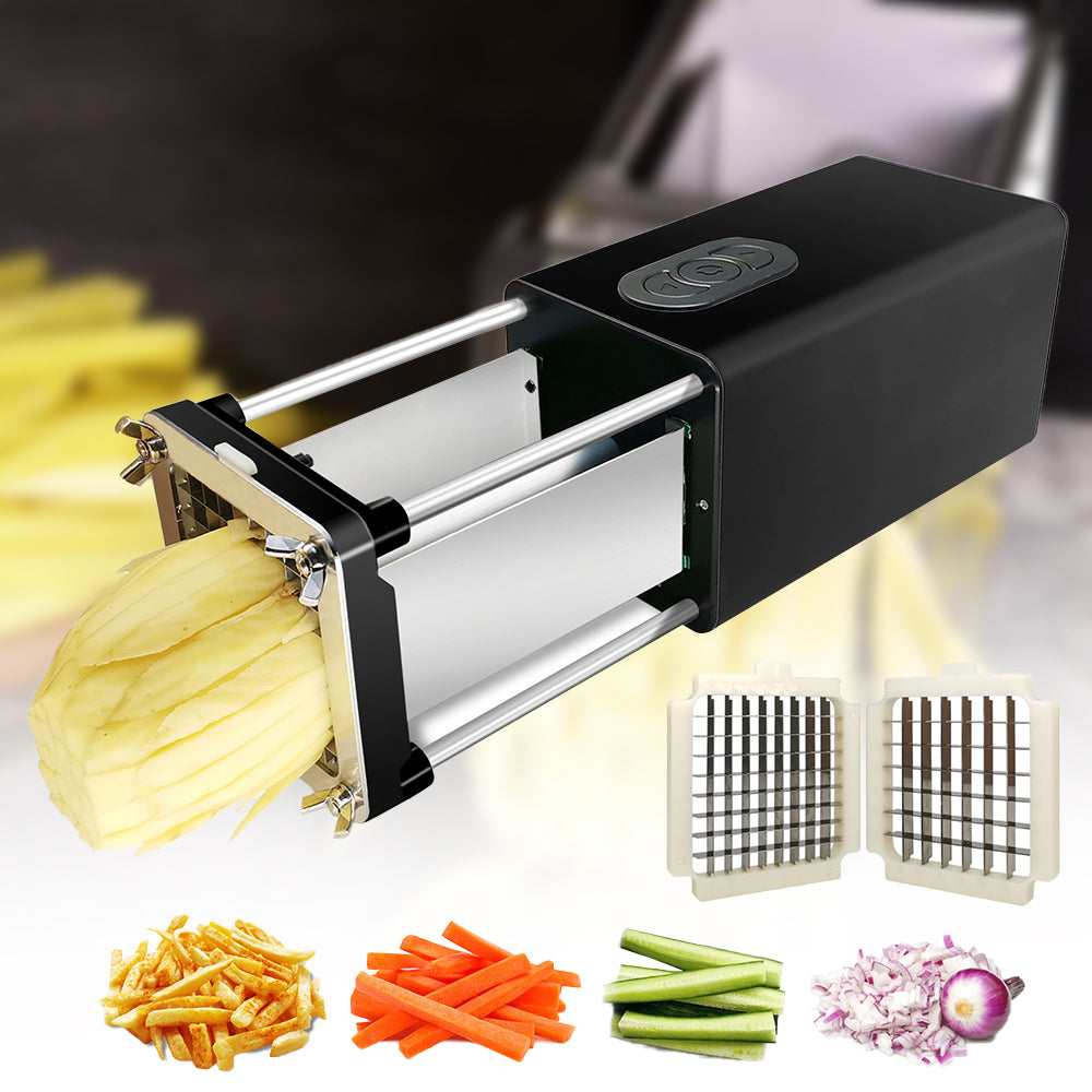 Electric French Fry Cutter - Stainless Steel Vegetable Potato Carrot Slicer - Minihomy