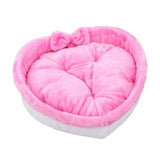 Heart Shape Soft Cozy Cat Pet Bed For Large Small Puppy Dog Cute Warm Cushion - Minihomy