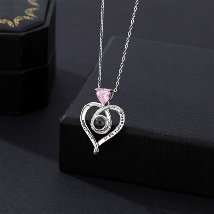 925 Sterling Silver Letter Heart-shaped Necklace For Women - Minihomy