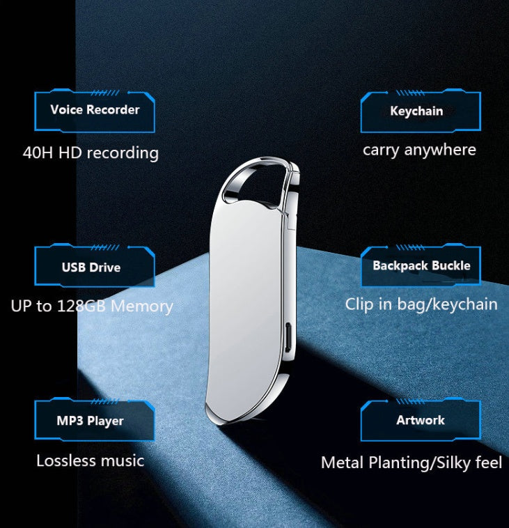 Keychain Digital Voice Recorder Voice Activated Recording - Minihomy