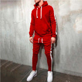 Men's hooded striped sweater suit - Minihomy