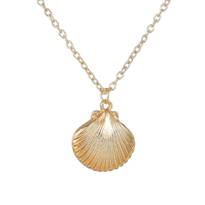 Marine Life Scallop Conch Shell Pendant Necklace - Minihomy